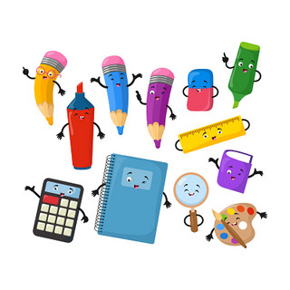 開學(xué)季文具用品卡通素材 創(chuàng)意與實用并存